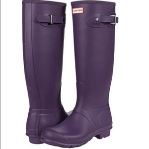 Size 10 HUNTER ORG TALL BOOTS PURPLE URCHIN